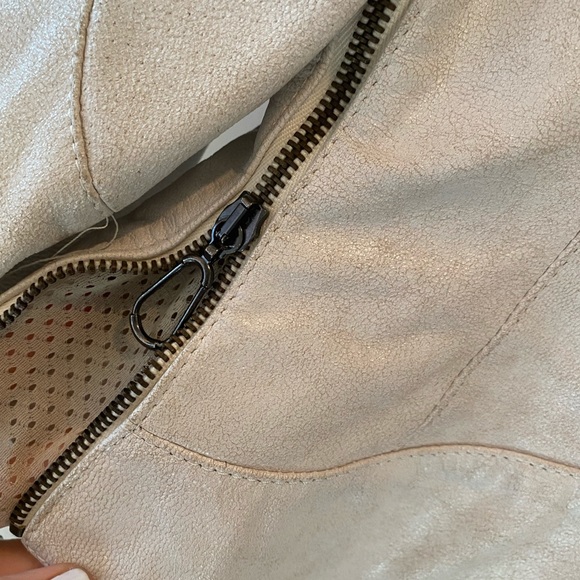 Versace Leather Jacket Off white color with zippers - Picture 15 of 16